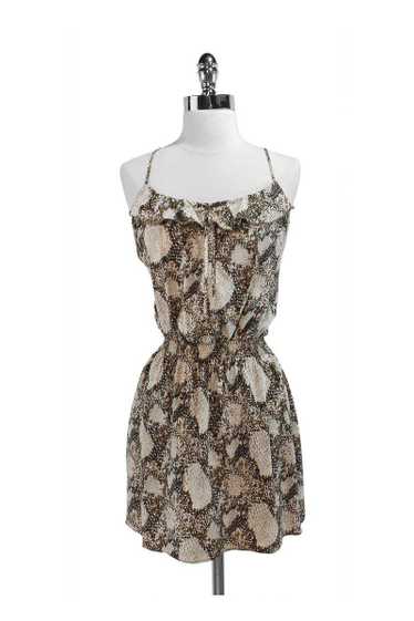 Parker - Grey/Taupe Print Silk Dress Sz L