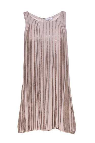 Parker - Nude Fringe & Sequined Shift Mini Dress … - image 1