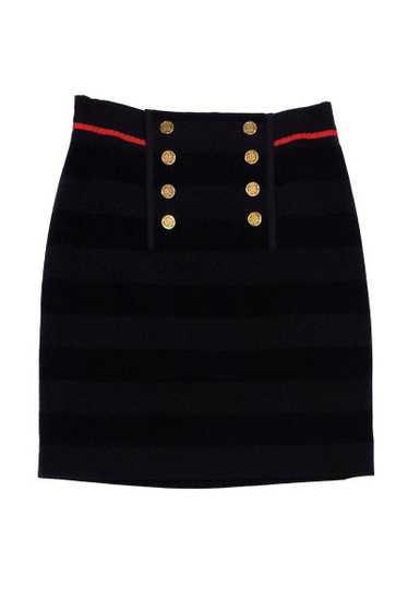 Per Se - Grey & Black Wool Striped Skirt Sz 4 - image 1
