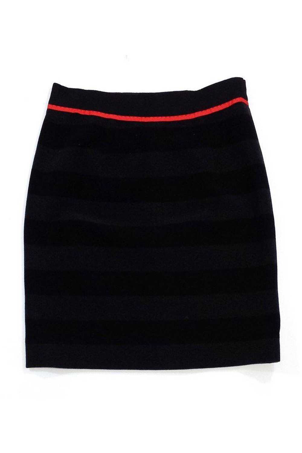 Per Se - Grey & Black Wool Striped Skirt Sz 4 - image 2