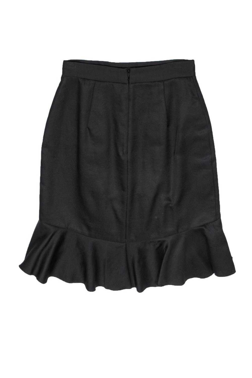 Prada - Black Flounce Wool & Silk Skirt Sz 8 - image 1