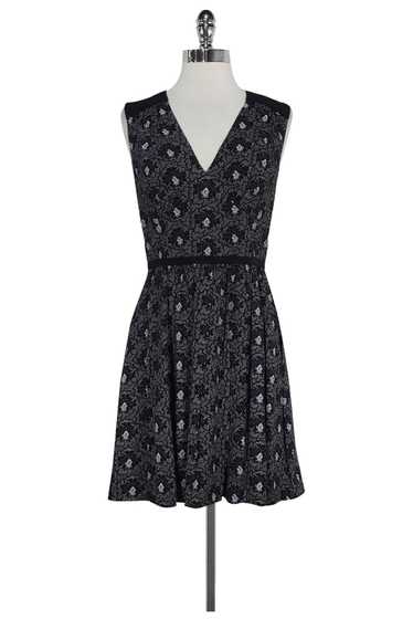 Prada - Black, Grey & Lavender Floral Dress Sz 2 - image 1