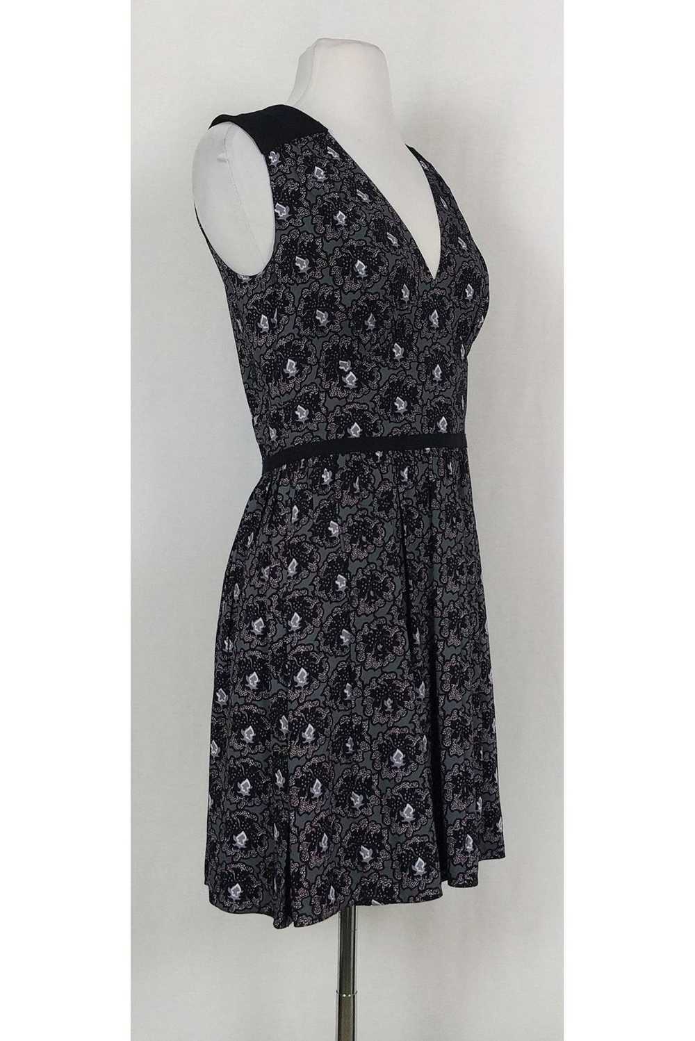 Prada - Black, Grey & Lavender Floral Dress Sz 2 - image 2