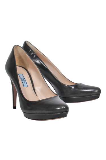 Prada - Dark Gunmetal Gray Patent Leather Pumps Sz