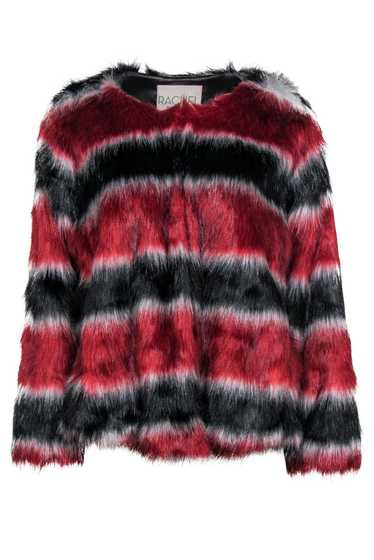 Rachel Rachel Roy - Red & Black Striped Faux Fur C