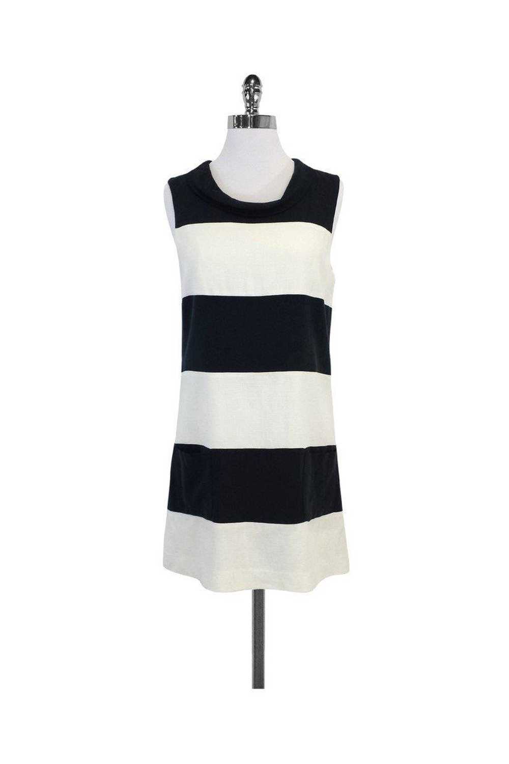 Rachel Zoe - White & Black Striped Cotton Shift D… - image 1