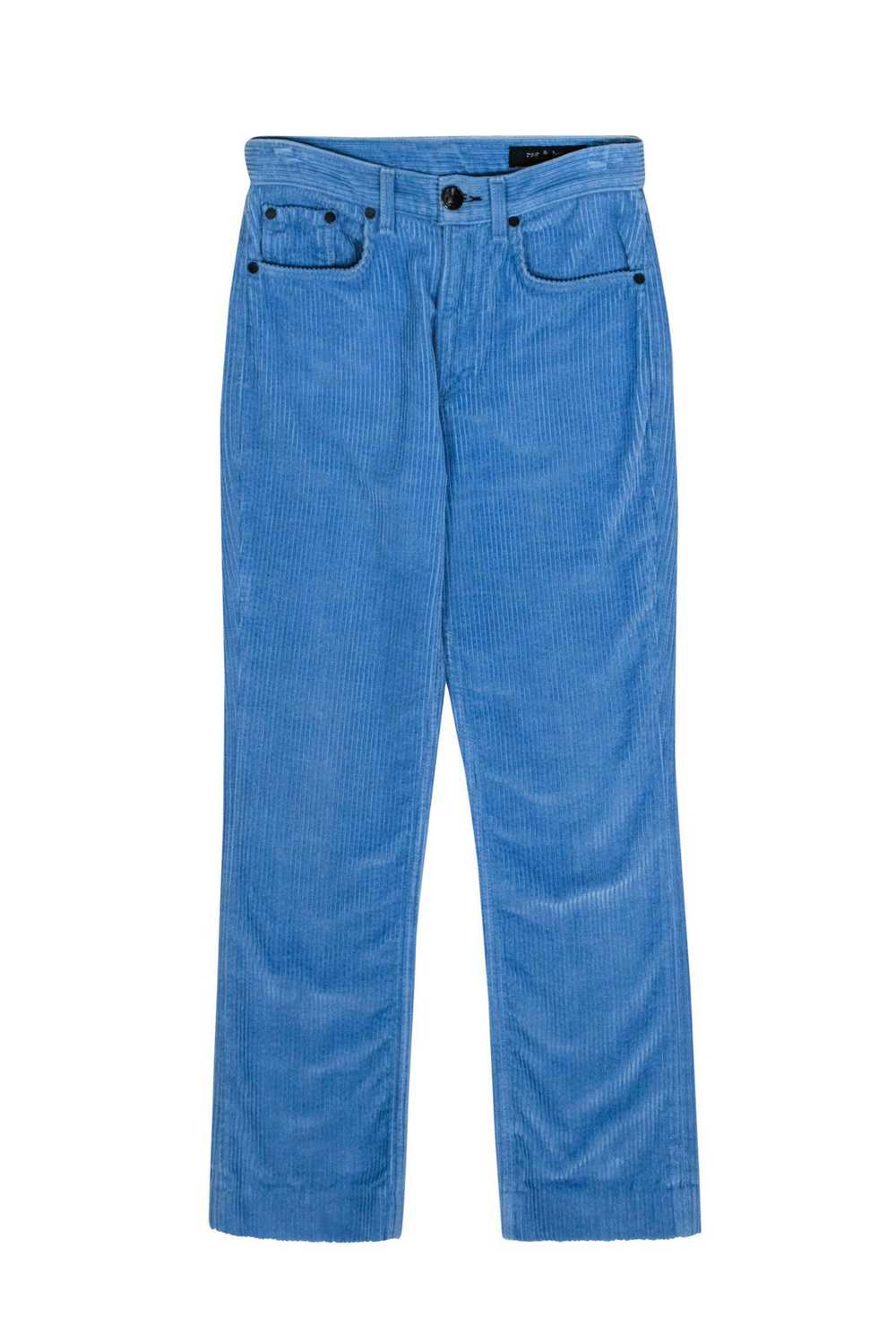 Rag & Bone - Sky Blue Corduroy Straight Leg Pants… - image 1