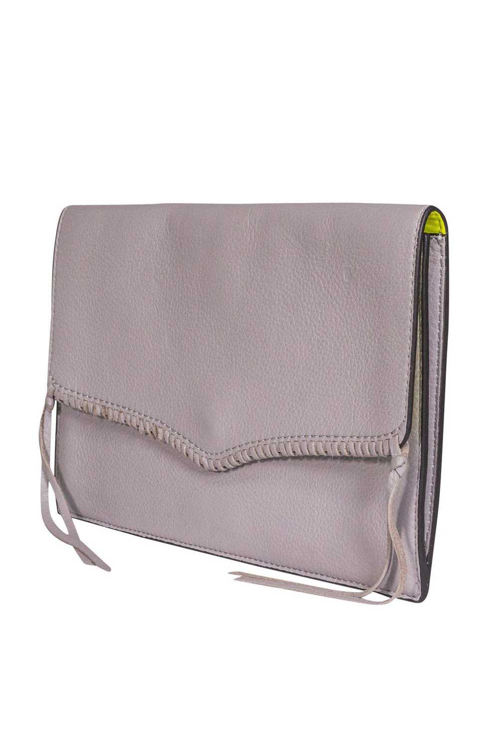 Rebecca Minkoff - Gray Envelope Clutch w/ Lacing - image 2