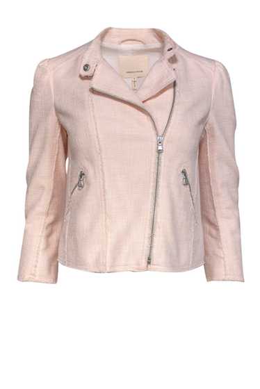 Rebecca Taylor - Baby Pink Moto-Style Tweed Jacket