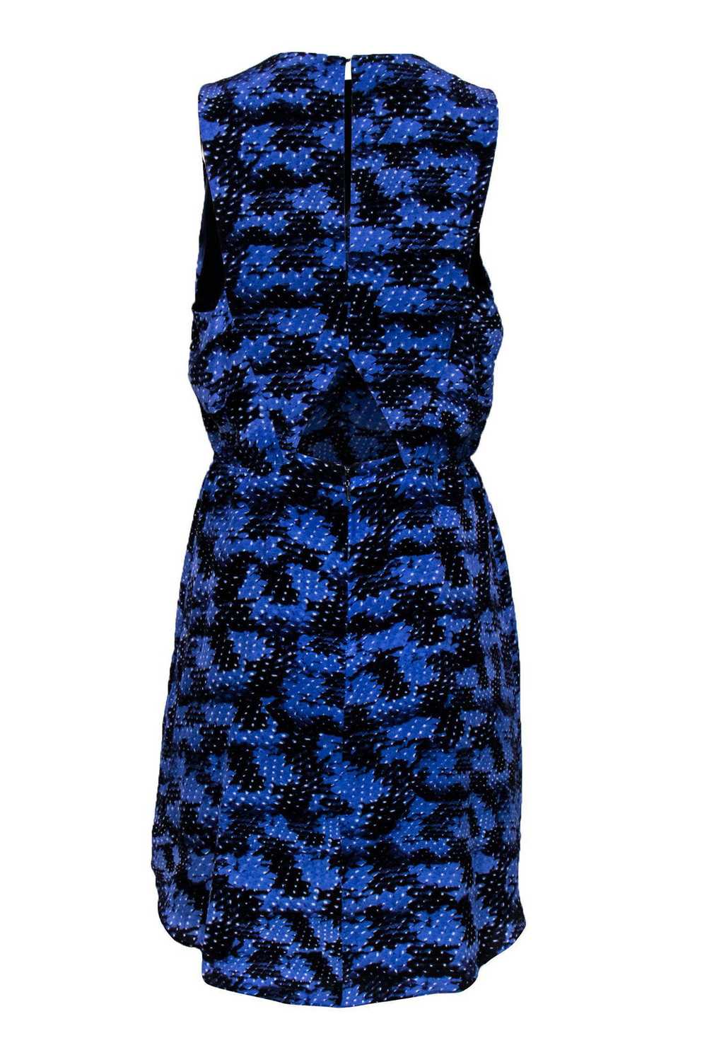 Rebecca Taylor - Blue & Black Abstract Print Dres… - image 3