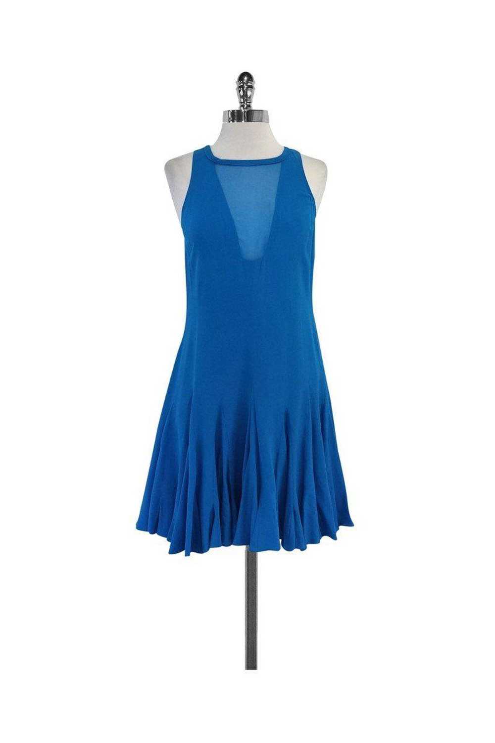 Rebecca Taylor - Blue Sleeveless Flared Dress Sz 2 - image 1