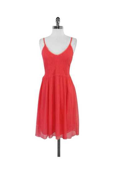 Rebecca Taylor - Coral Pink Elastic Silk Dress Sz 