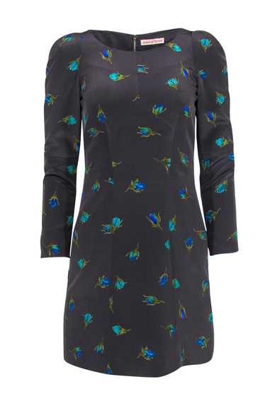 Rebecca Taylor - Gray & Blue Tulip Long Sleeved Dr