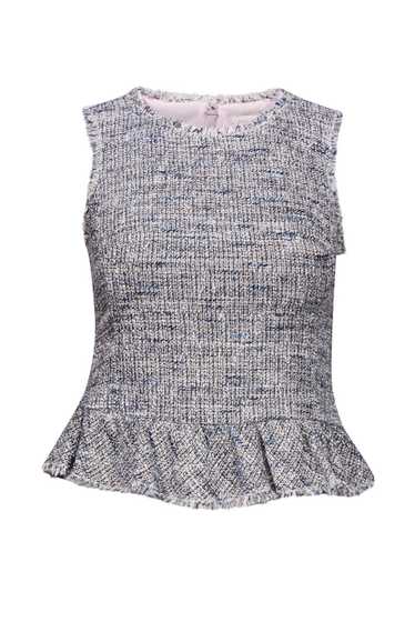 Rebecca Taylor - Gray Metallic Tweed Peplum Top Sz