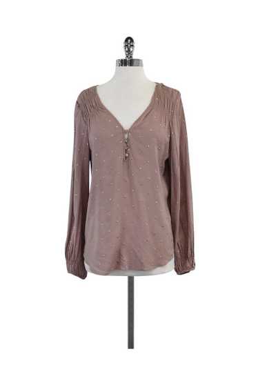 Rebecca Taylor - Mauve Rose Gold Studded Top Sz M - image 1