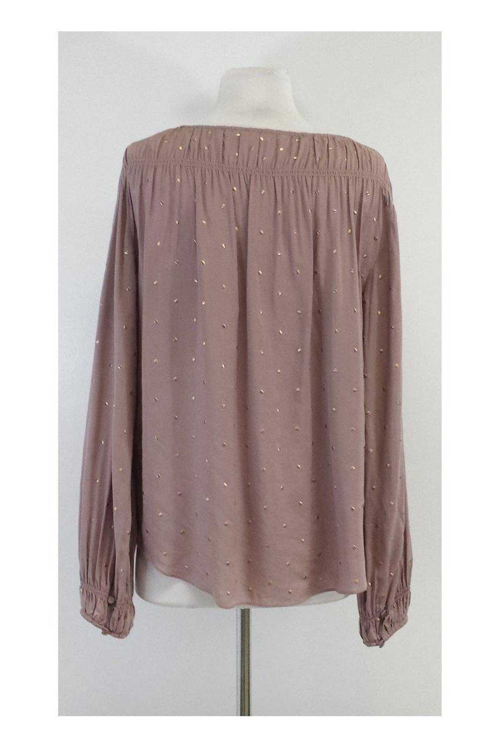 Rebecca Taylor - Mauve Rose Gold Studded Top Sz M - image 3