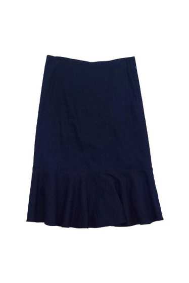 Rebecca Taylor - Navy Linen Flute Hem Suit Skirt S