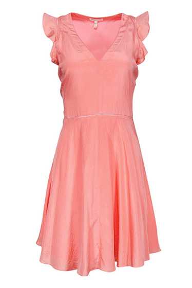 Rebecca Taylor - Pink Textured Silk Fit & Flare Dr