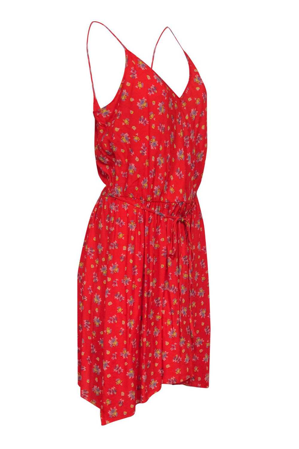 Rebecca Taylor - Red Floral Fitted Sundress Sz 10 - image 2
