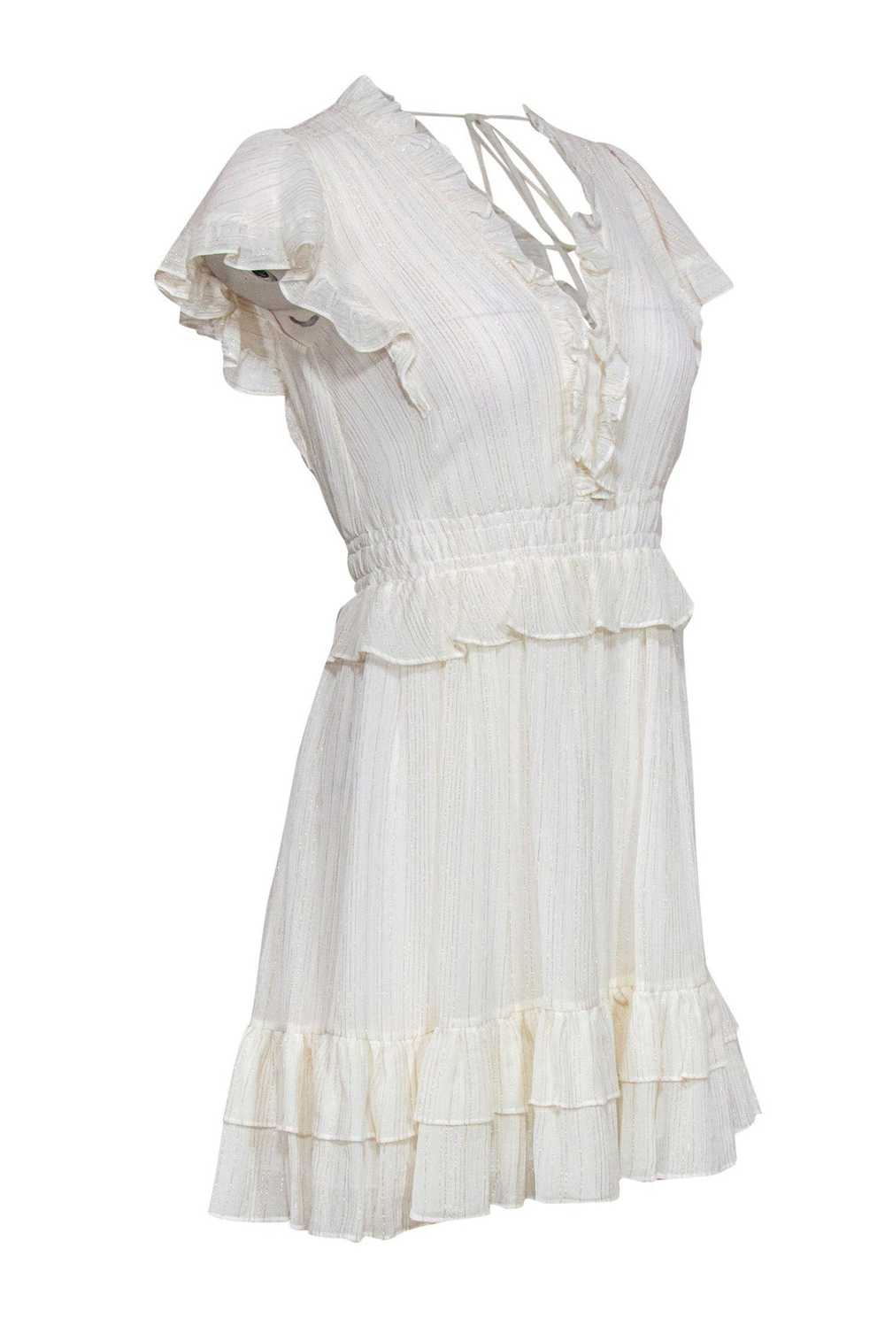 Rebecca Taylor - White Ruffle Cap Sleeve Fit & Fl… - image 2