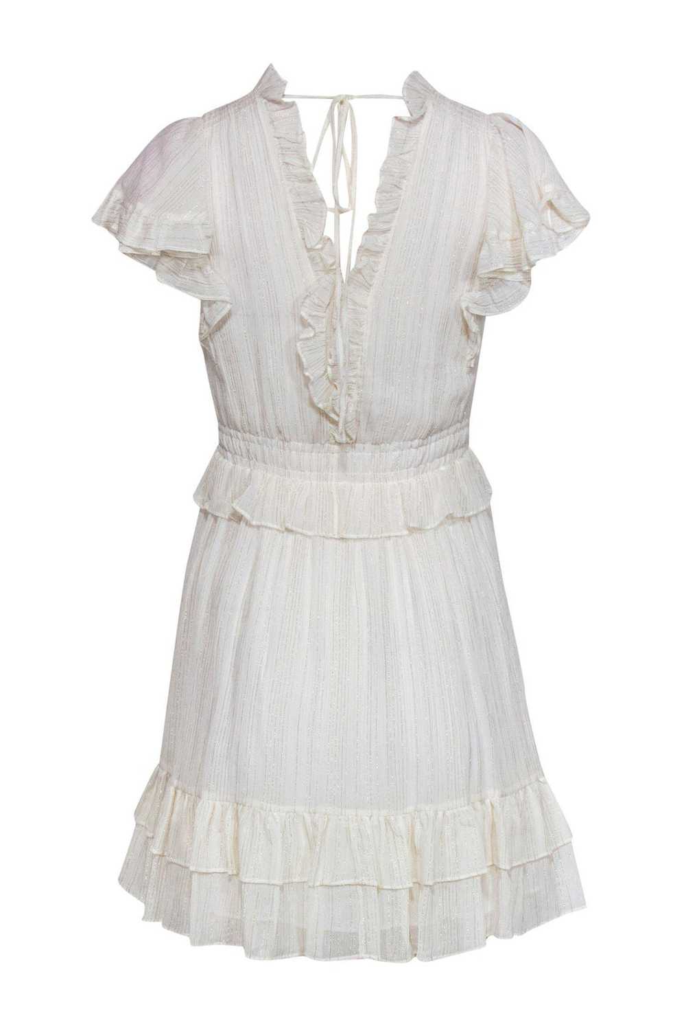 Rebecca Taylor - White Ruffle Cap Sleeve Fit & Fl… - image 3