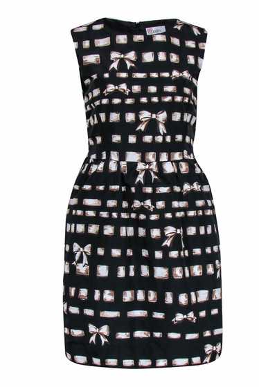 Red Valentino - Black & Tan Ribbon Print Fit & Fla