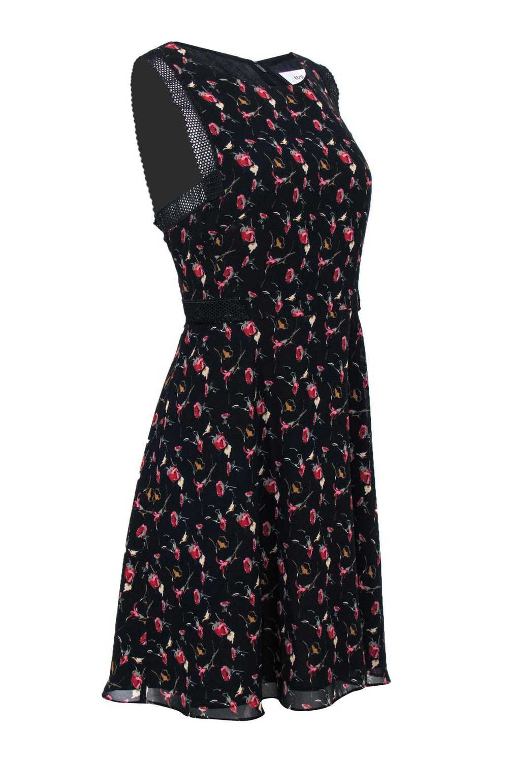 Reiss - Black Floral "Louise" Dress w/ Eyelet Lac… - image 2