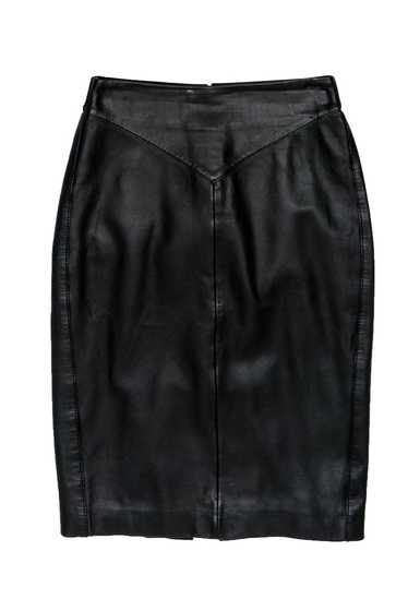 Reiss - Black Leather Pencil Skirt Sz 2