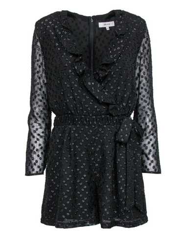 Reiss - Black Metallic Polka Dot Romper Sz 6