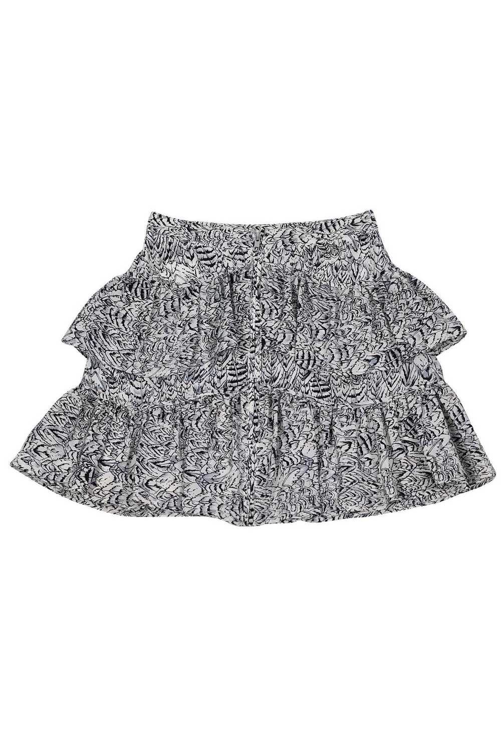Reiss - White, Grey & Black Ruffle Skirt Sz 2 - image 1