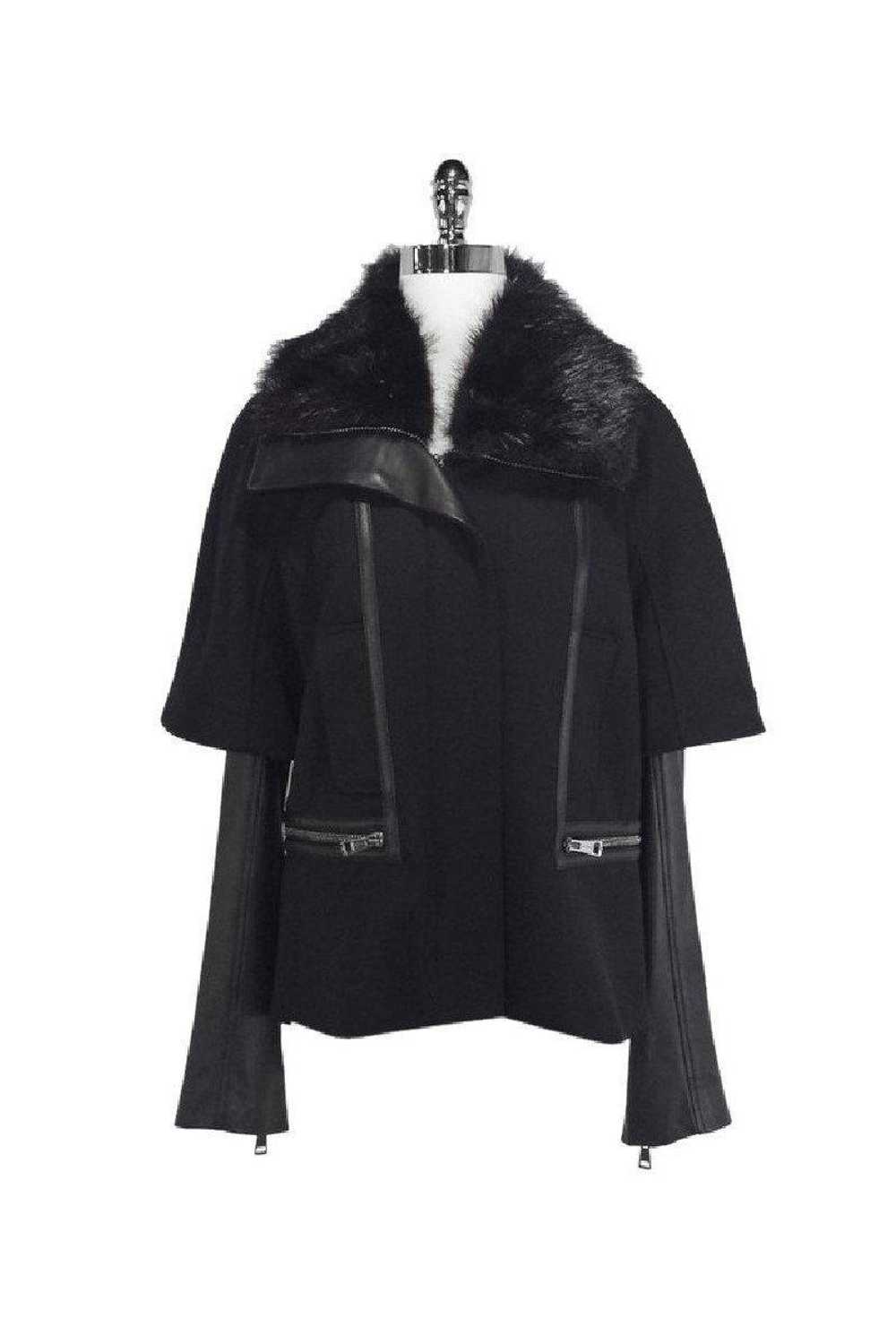 Roberto Cavalli - Leather, Wool & Fur Jacket Sz 10 - image 1