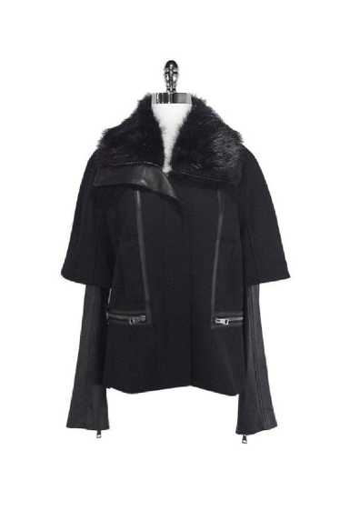 Roberto Cavalli - Leather, Wool & Fur Jacket Sz 10 - image 1