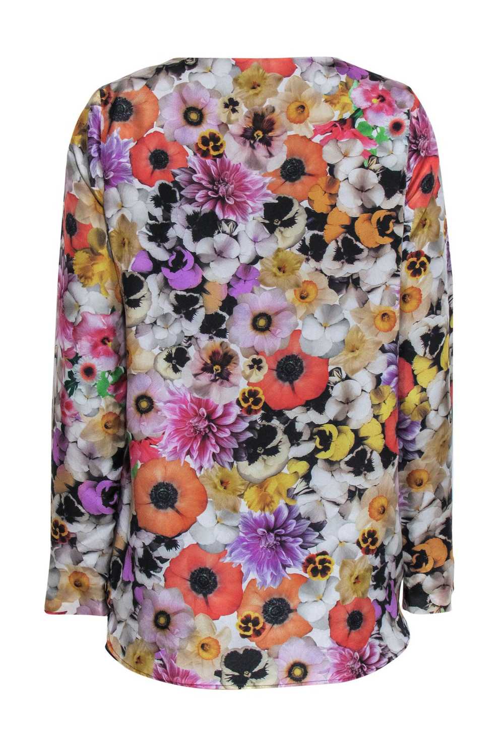 Roseanna - Bright Floral Print Long Sleeve Silk B… - image 3