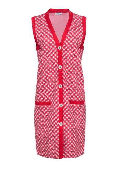 Rosetta Getty - Red & White Printed Button Front L