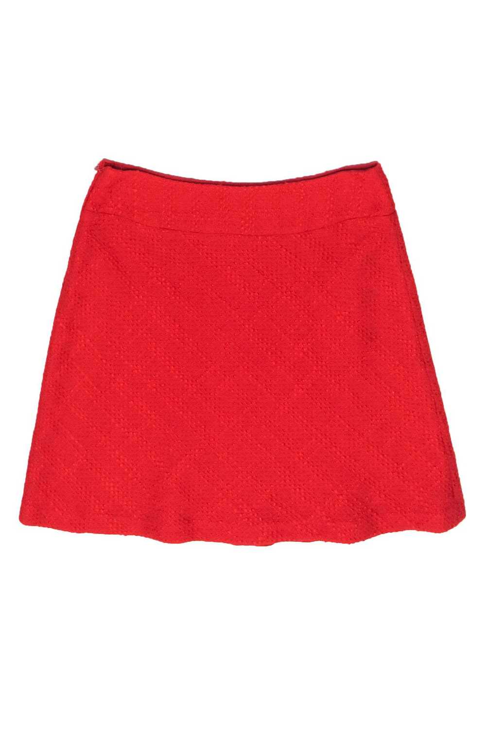 Sara Campbell - Red Tweed A-Line Skirt Sz 10 - image 2