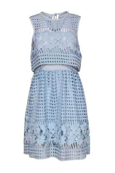 Saylor - Baby Blue Laser Cut & Floral Lace Sleevel