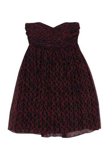 Shoshanna - Black & Red Strapless Dress Sz 0