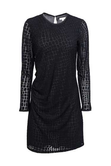 Shoshanna - Black Mesh Reptile Textured Dress Sz 1