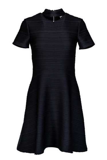 Shoshanna - Black Ripple Texture Fit & Flare Dress
