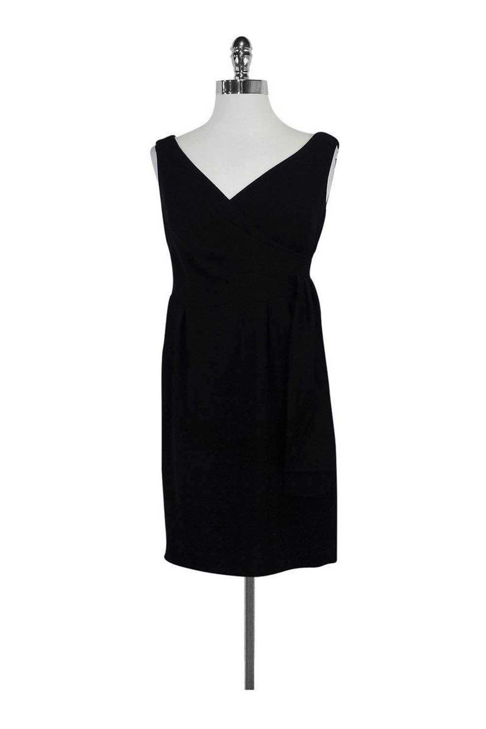 Shoshanna - Black V-Neck Dress w/ Side Pleated De… - image 1