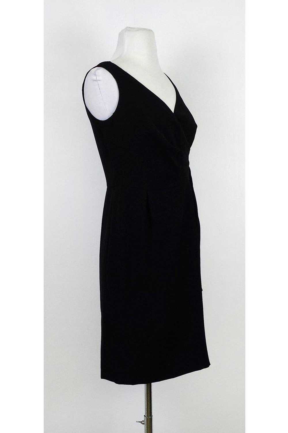 Shoshanna - Black V-Neck Dress w/ Side Pleated De… - image 2