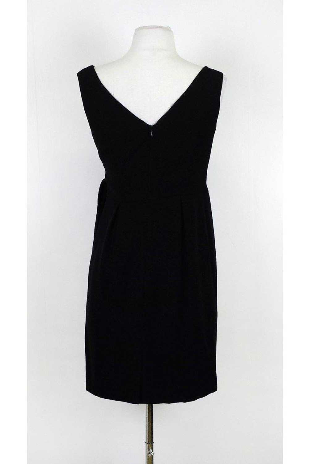 Shoshanna - Black V-Neck Dress w/ Side Pleated De… - image 3