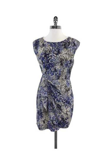 Shoshanna - Blue & White Leopard Print Silk Dress 
