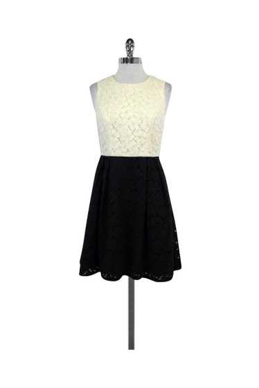 Shoshanna - Cream & Black Lace Colorblock Dress Sz