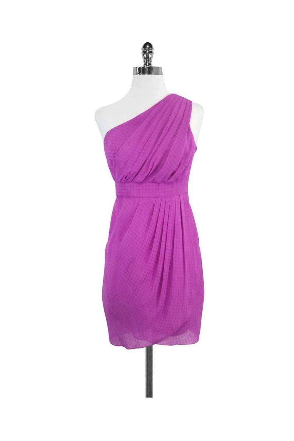 Shoshanna - Fuchsia One Shoulder Drape Dress Sz 2 - image 1