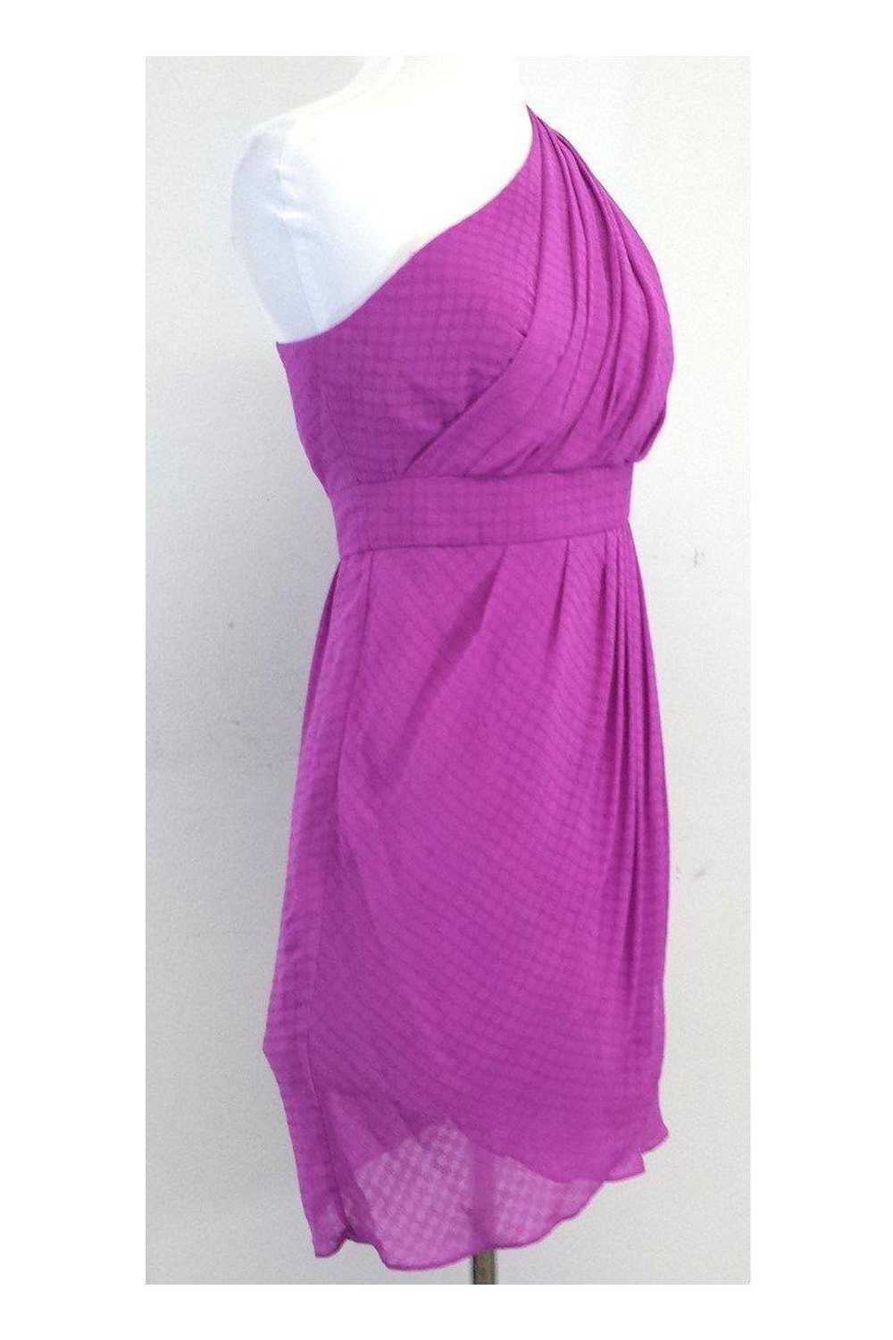 Shoshanna - Fuchsia One Shoulder Drape Dress Sz 2 - image 2