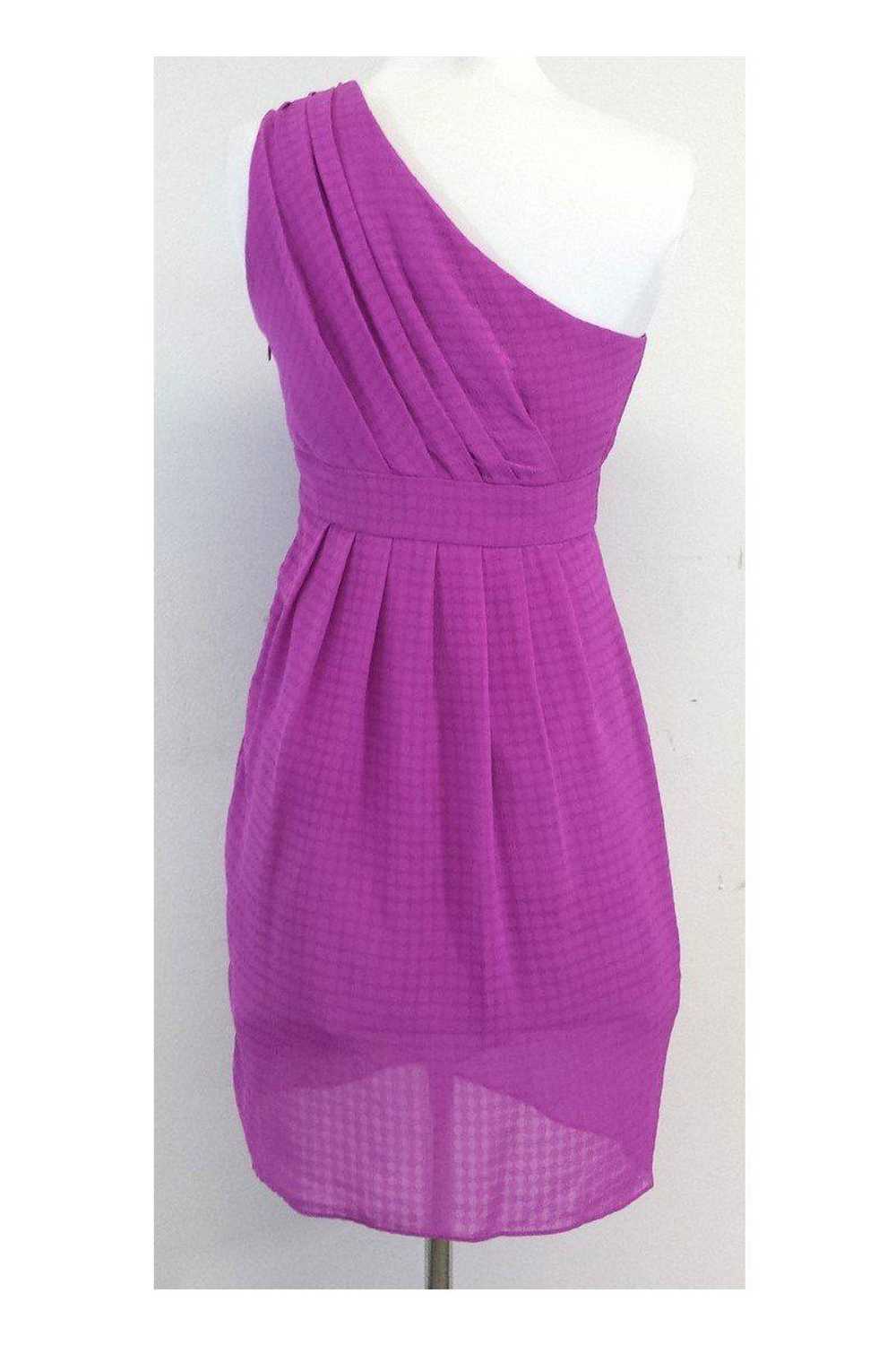 Shoshanna - Fuchsia One Shoulder Drape Dress Sz 2 - image 3