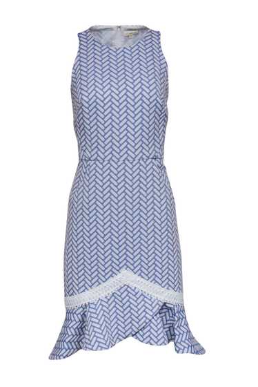 Shoshanna - Periwinkle Blue & White Sleeveless Dre