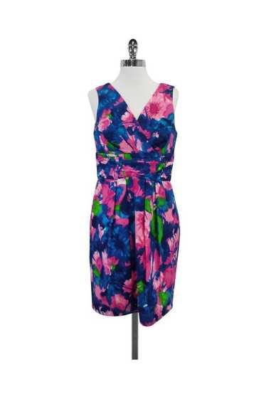 Shoshanna - Pink, Blue & Green Floral Print Dress 
