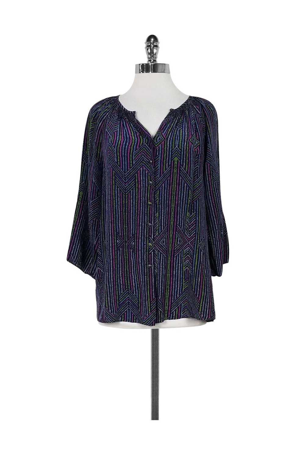 Shoshanna - Purple Printed Top Sz 6 - image 1